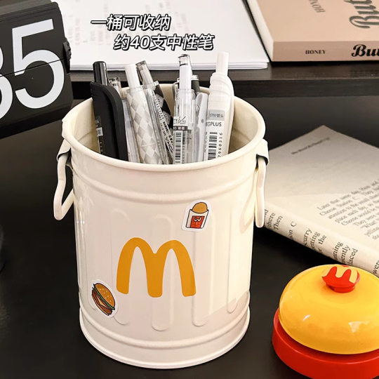 Mcdonald's Cute Creative Pen Holder Retro High-Looking Personalized Ornaments Student Desktop Office Stationery Storage Box