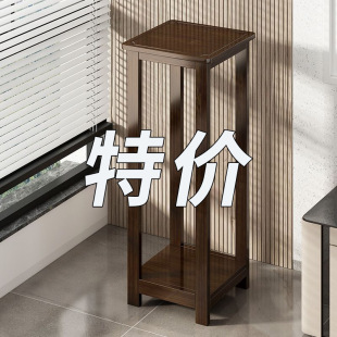 P Chinese-Style Flower Stand Balcony Flower Rack Storage Rack Succulent Pothos Flower Pot Shelf Flower Stand Solid Wood Balcony Side Table Multi-Layer