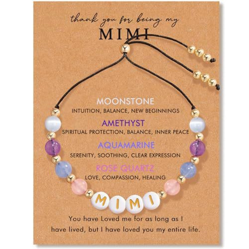 Cross-Border Popular Women's Friendship Bracelet with Pink Quartz, Cat's Eye Moonstone, Purple Agate Beads, and Letter Gigi Adjustable Bracelet Cross-Border Popular Women's Friendship Bracelet with Pink Quartz, Cat's Eye Moonstone, Purple Agate Beads, and Letter Gigi Adjustable Bracelet