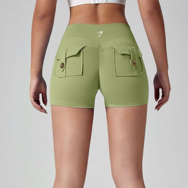 Gymshark Seamless Shark Head Design Cargo Pocket Butt-Lifting Fitness Yoga Shorts Peach Butt Quick-Dry Tight Yoga Shorts Gymshark Seamless Shark Head Design Cargo Pocket Butt-Lifting Fitness Yoga Shorts Peach Butt Quick-Dry Tight Yoga Shorts