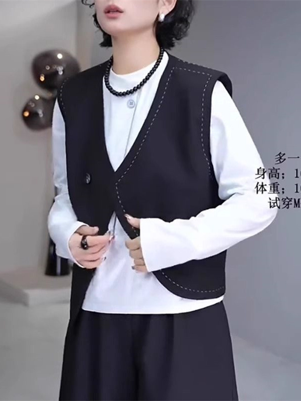 丸首の純綿の白いインナーシャツの女性の春の長袖tシャツ2025の新型の春と秋の幅の松の肩の上着|undefined