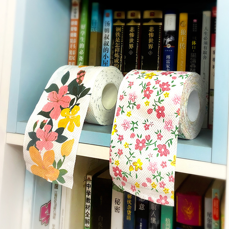 1 roll printing roll paper toilet paper color paper towel toilet paper toilet paper toilet paper with core toilet paper personality paper flowers