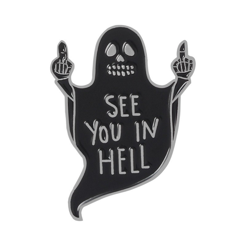 Fashion Ghost Alloy Stoving Varnish Metal Brooches display picture 3