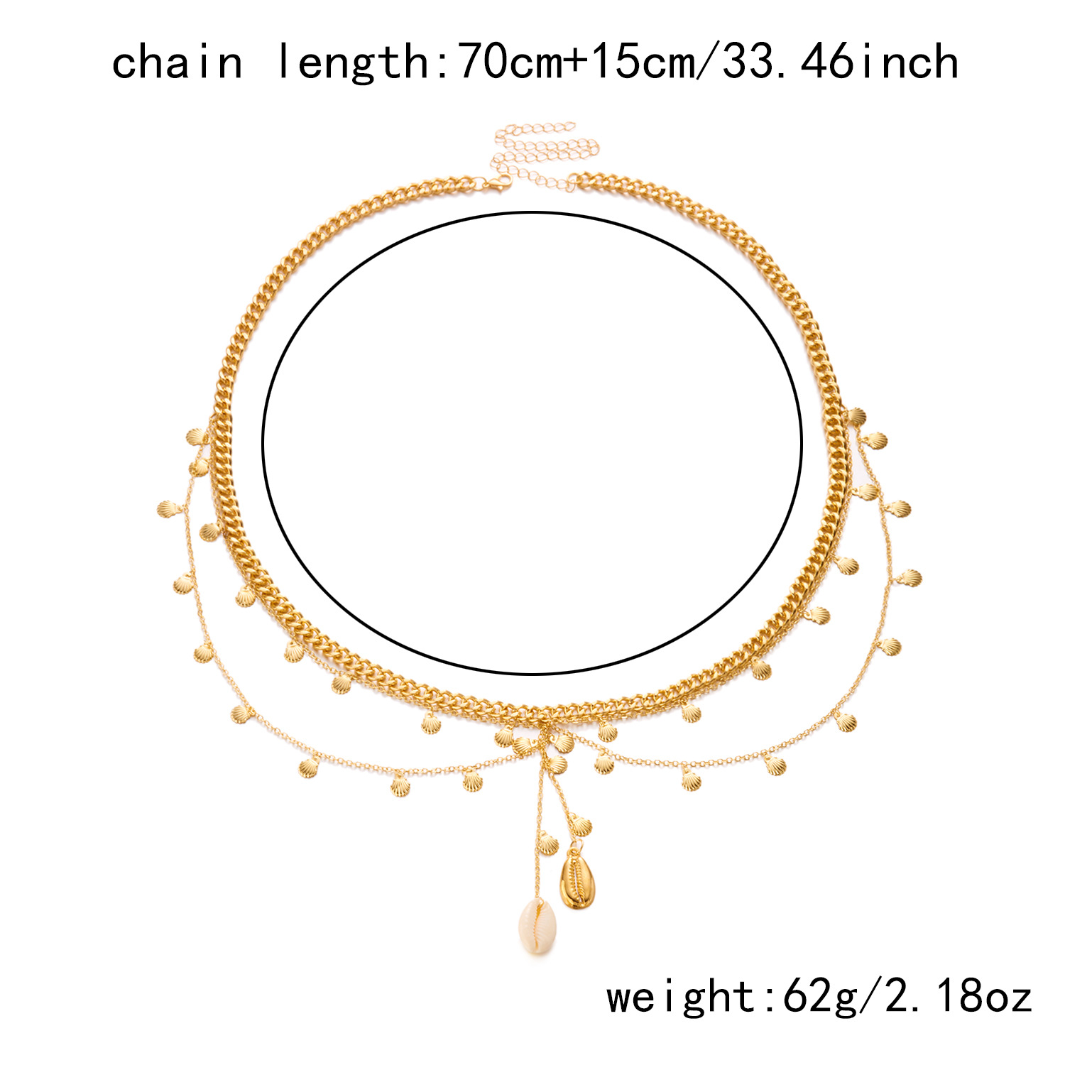 37g Weight Waist Chain Classification 1 Piece Quantity Holiday, Street Occasion Metal Material Starfish, Shell Pattern All Seasons Season Women's Gender Plating Design Simple Style, Classic Style Style Wholesale Jewelry Simple Style Classic Style Starfish Shell Metal Plating Waist Chain 14