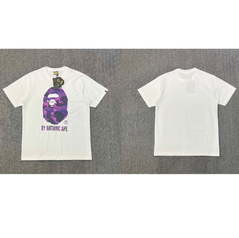 APE Ape トレンドブランド 外国貿易 ヘビーウェイト ピュアコットン ラウンドプリント 男女同型 ゆったり プレミアム 半袖 Tシャツ 25SS|undefined