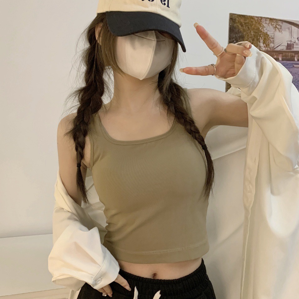 Camisola de las mujeres taza fija con almohadilla en el pecho primavera y verano nuevo tubo superior ropa interior corta deportes belleza volver tocar fondo superior moda