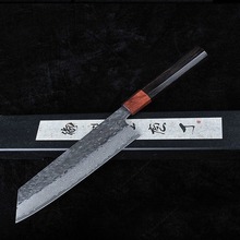 大马士革切付牛刀锻打纹钢刀厨师刀8寸菜刀鱼生刀家用锻打锤纹