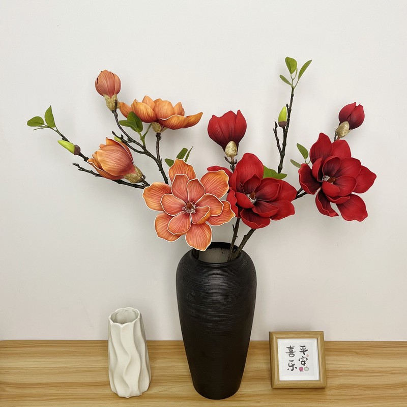 新しいマグノリア造花シングルマルチヘッドマグノリア造花卸売ホームウェディング風景装飾写真撮影|undefined