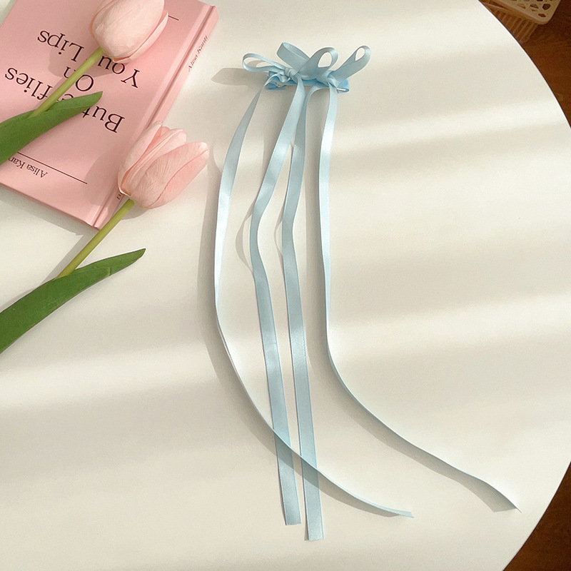 Ballet Style Double Bow Barrettes Korean Long Streamer Sweet Ribbon Braided Hair Headwear Versatile Multi-Color Hairpin display picture 10