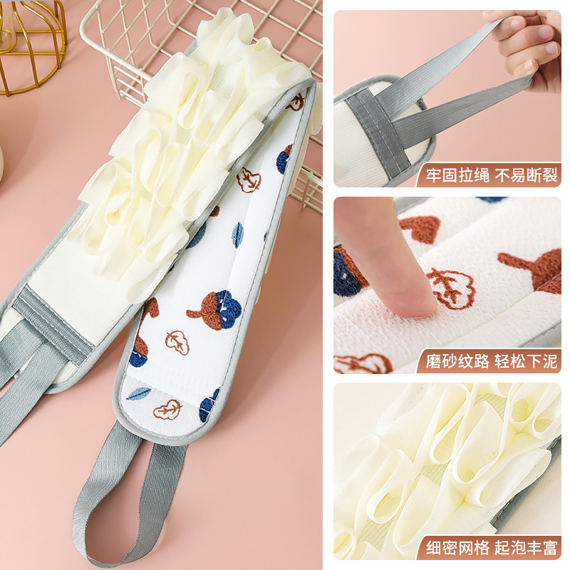 Doble capa gruesa toalla de tela de baño larga toalla de espalda artefacto poderoso frota de barro para descontaminación doméstica tira de tracción especial