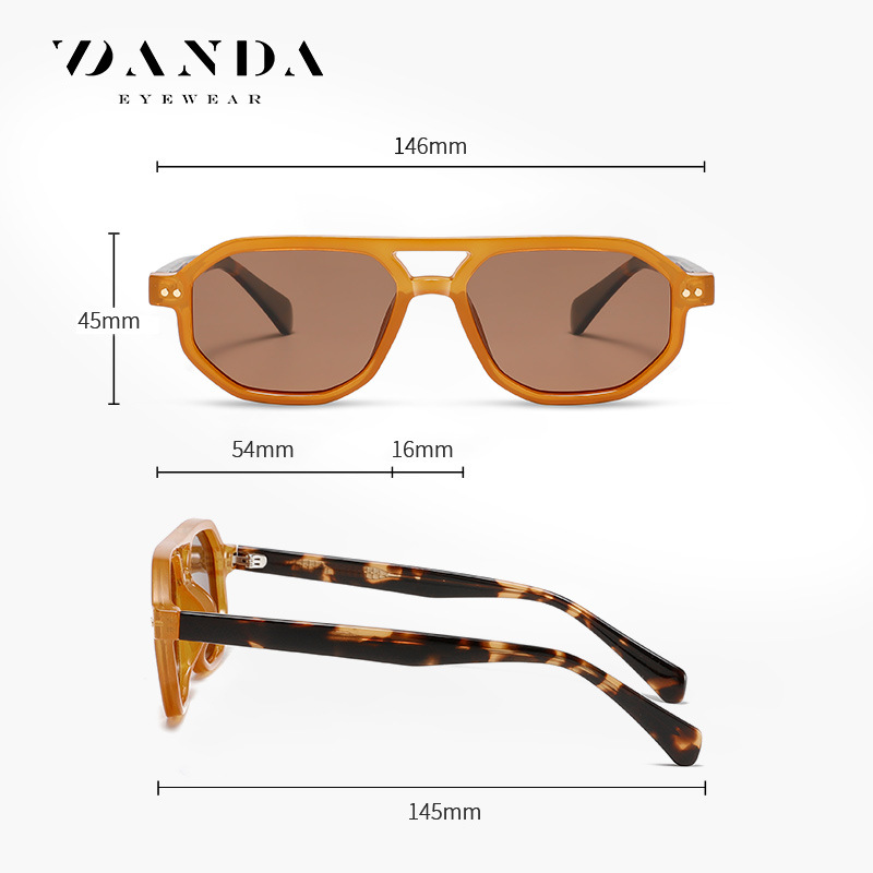 Nuevas gafas de sol de hoja S31119 Gafas de sol polarizadas de doble viga retro de moda Gafas de sol de protección solar para conducción al aire libre