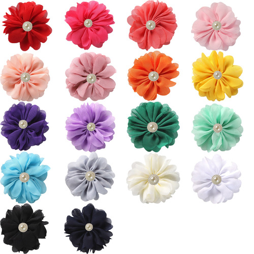 European and American 7cm DIY jewelry headwear handmade headwear wavy chiffon fabric flower clothing hair accessories without hair clips