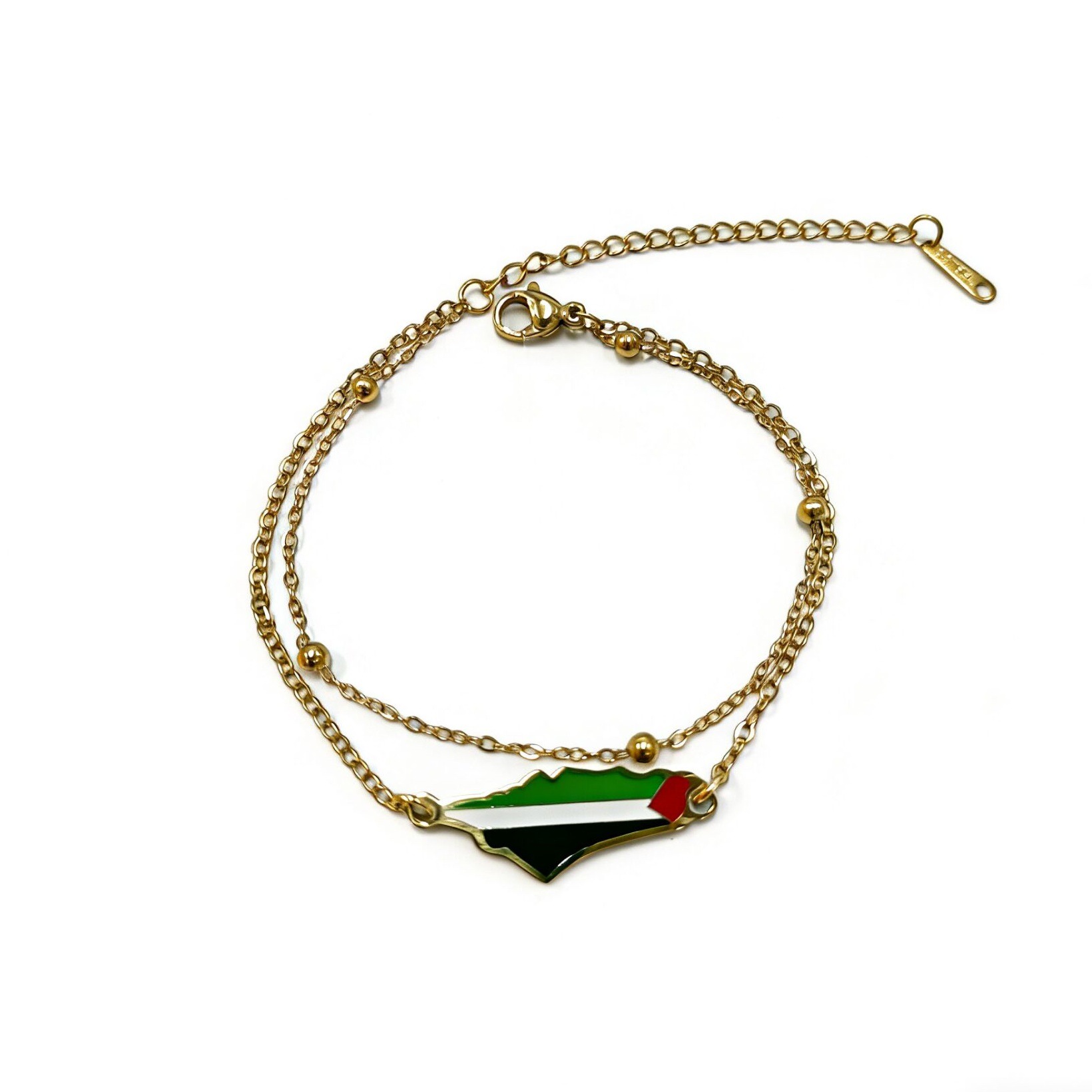 골드 더블 레이어 비드 체인