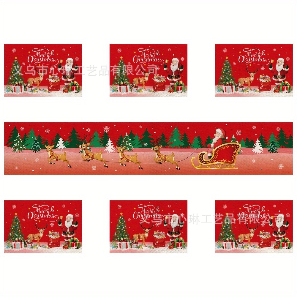Nuevo conjunto de toallas de mesa transfronterizas de Navidad decoración de mesa Bandera de mesa Bandera de mesa Amazon 2026