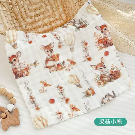 Mushroom picking deer-square [30*30cm]]