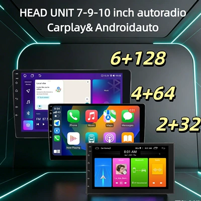 7/9/ 10inch Android 13 car navigation carplay head unit with IPS screen, Bluetooth, GPS, large screen, versatile and universal (DVD Navigation)