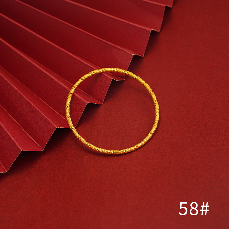 2022 pulsera de patrón de tela de oro de Vietnam simple pulsera de mujer joyería exquisita pulsera retro elegante accesorios populares