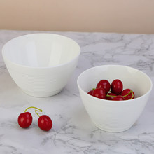 批发碗碟套装 家用碗盘餐具韩版ins风陶瓷汤碗面碗骨质纯白瓷螺纹