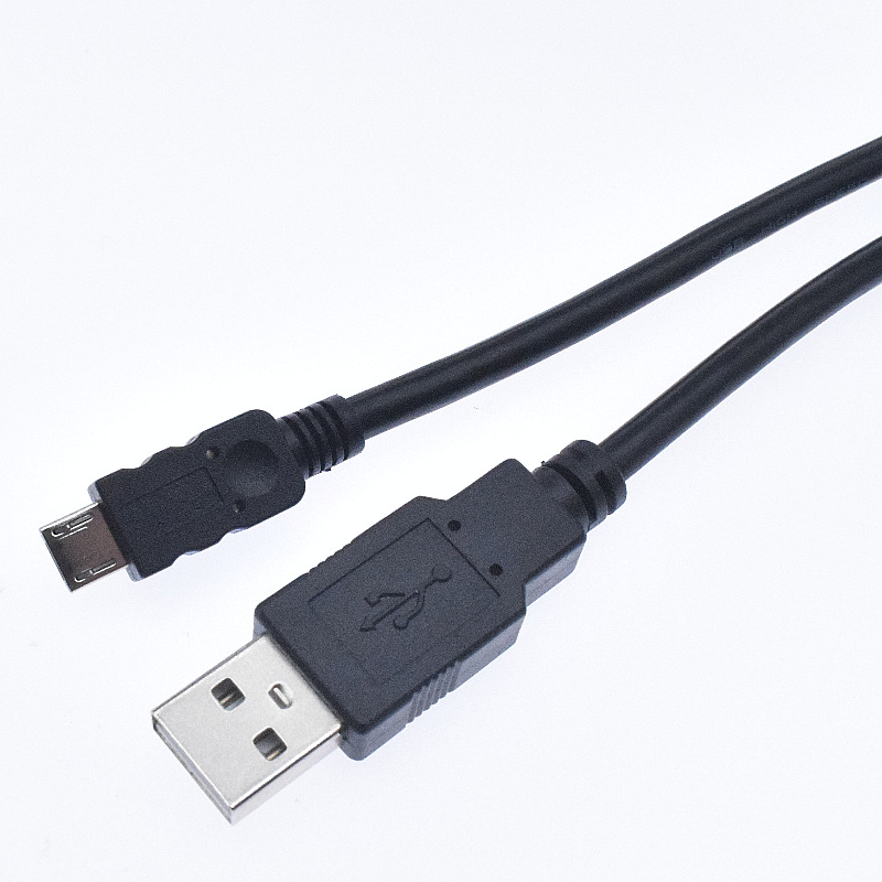 工厂生产通用黑色2.0USB A公转MICRO USB5PIN编织屏蔽充电数据线