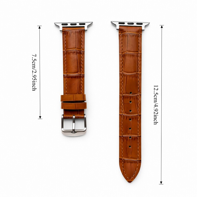 Suitable for Apple Watch Ultra2/1 S10/9/8/7, Crocodile Pattern Genuine Leather Strap, High-End Business Men's Style Suitable for Apple Watch Ultra2/1 S10/9/8/7, Crocodile Pattern Genuine Leather Strap, High-End Business Men's Style