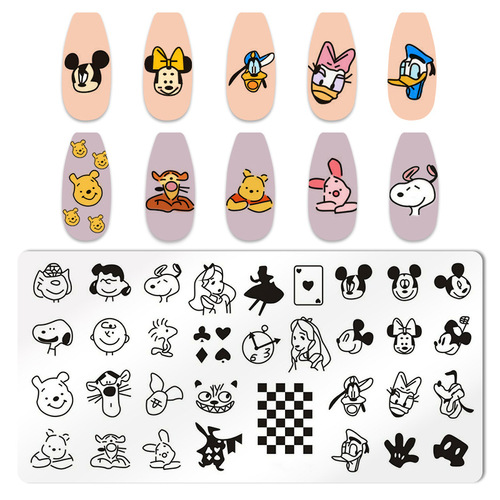 Japanese cute cartoon nail art stamping plate tools DIY nail art stamping plate tools for nail salon
