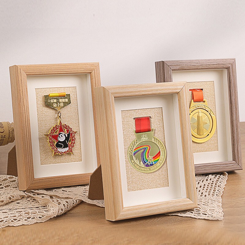 Solid Wood Covered Three-Dimensional Hollow Marathon Medal Display Frame, Storage Box, Honor Award Badge Frame Solid Wood Covered Three-Dimensional Hollow Marathon Medal Display Frame, Storage Box, Honor Award Badge Frame