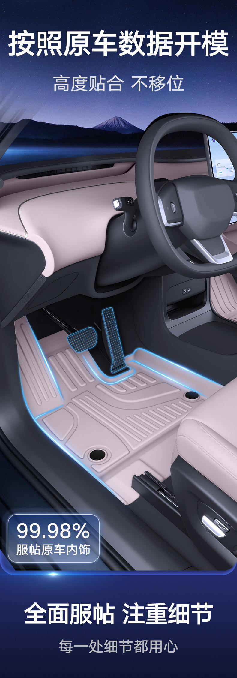 Suitable for 26 models of Leapmotor A05, complete set of car interior decoration accessories, TPE full-cover floor mats, modification parts