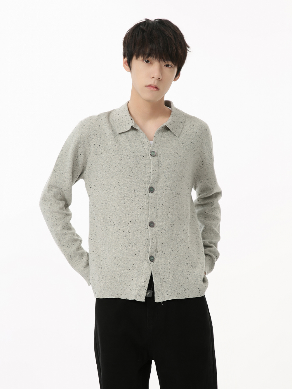 MTLCLOTHES Hombres| 2024 otoño nuevos productos de moda coreana Polo con solapa de color sólido chaqueta de punto