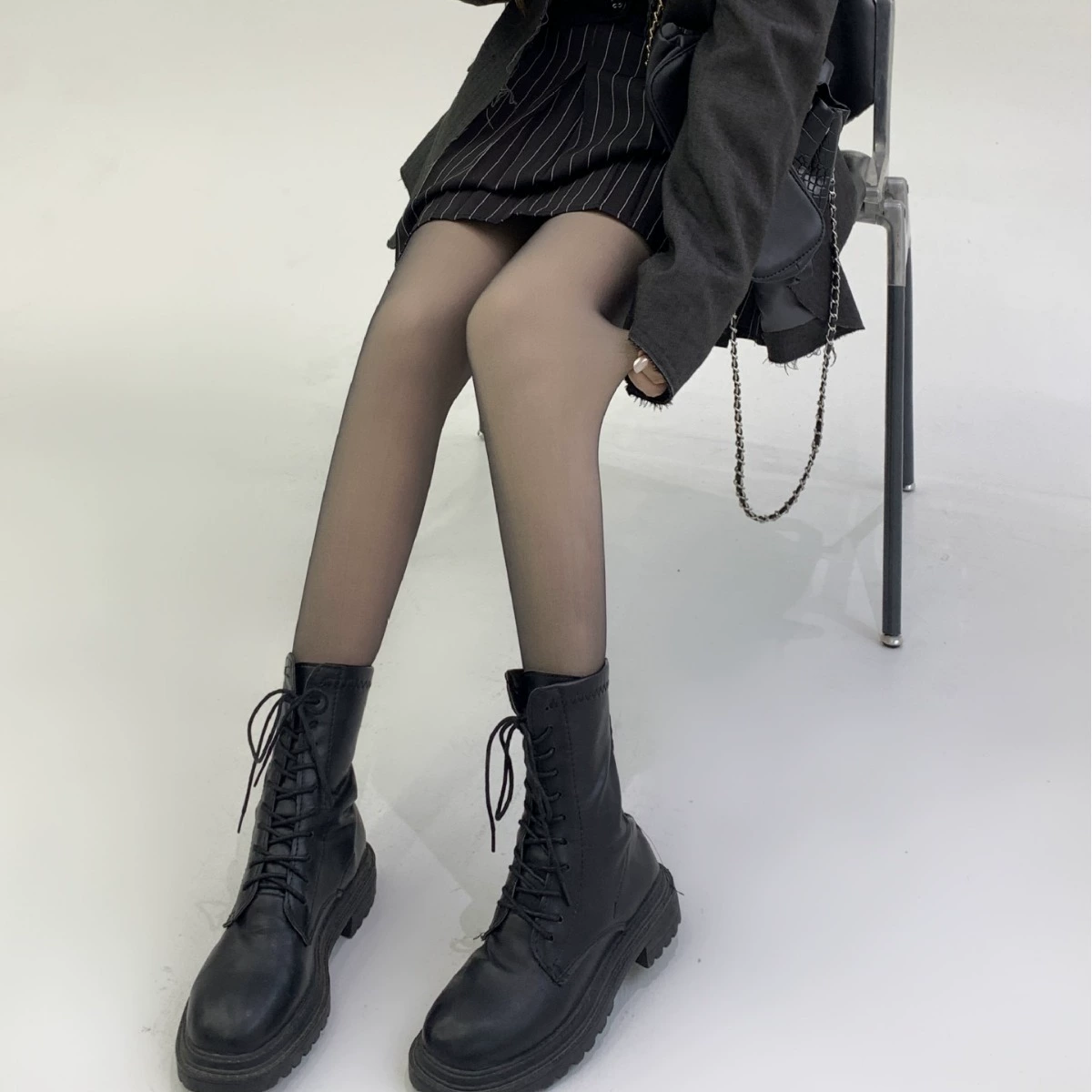 Black demi-season tights, velvet sexy keep warm leggings, increased thickness