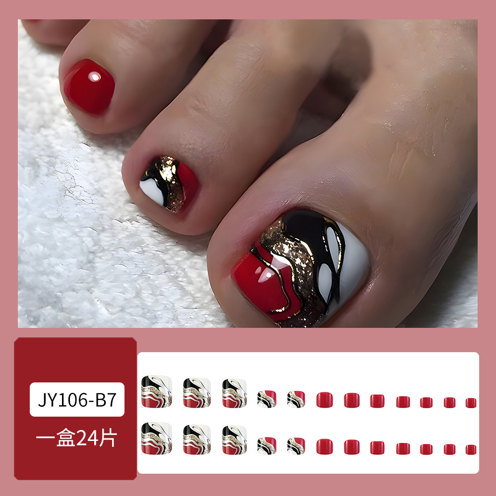 Europa y América venta caliente uñas de pies de alta calidad rojo negro parche de uñas polvo brillante productos terminados al por mayor uñas de los pies desgaste parche de uñas