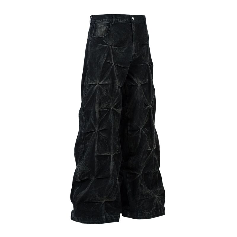 3062 American Retro 2024 Trend Heavy Industry Pleated High-grade Locomotive Party Design Men's Loose Denim Trousers 3062 American Retro 2024 Trend Heavy Industry Pleated High-grade Locomotive Party Design Men's Loose Denim Trousers