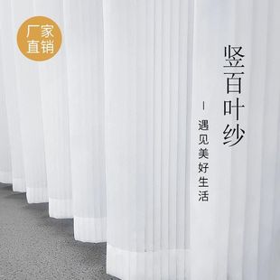Trendy Ins Vertical Blinds for Living Room and Bedroom, Nordic Style Bay Window Sheer Curtain, Light-Transmitting but Not See-Through, Dreamy White Sheer Curtain
