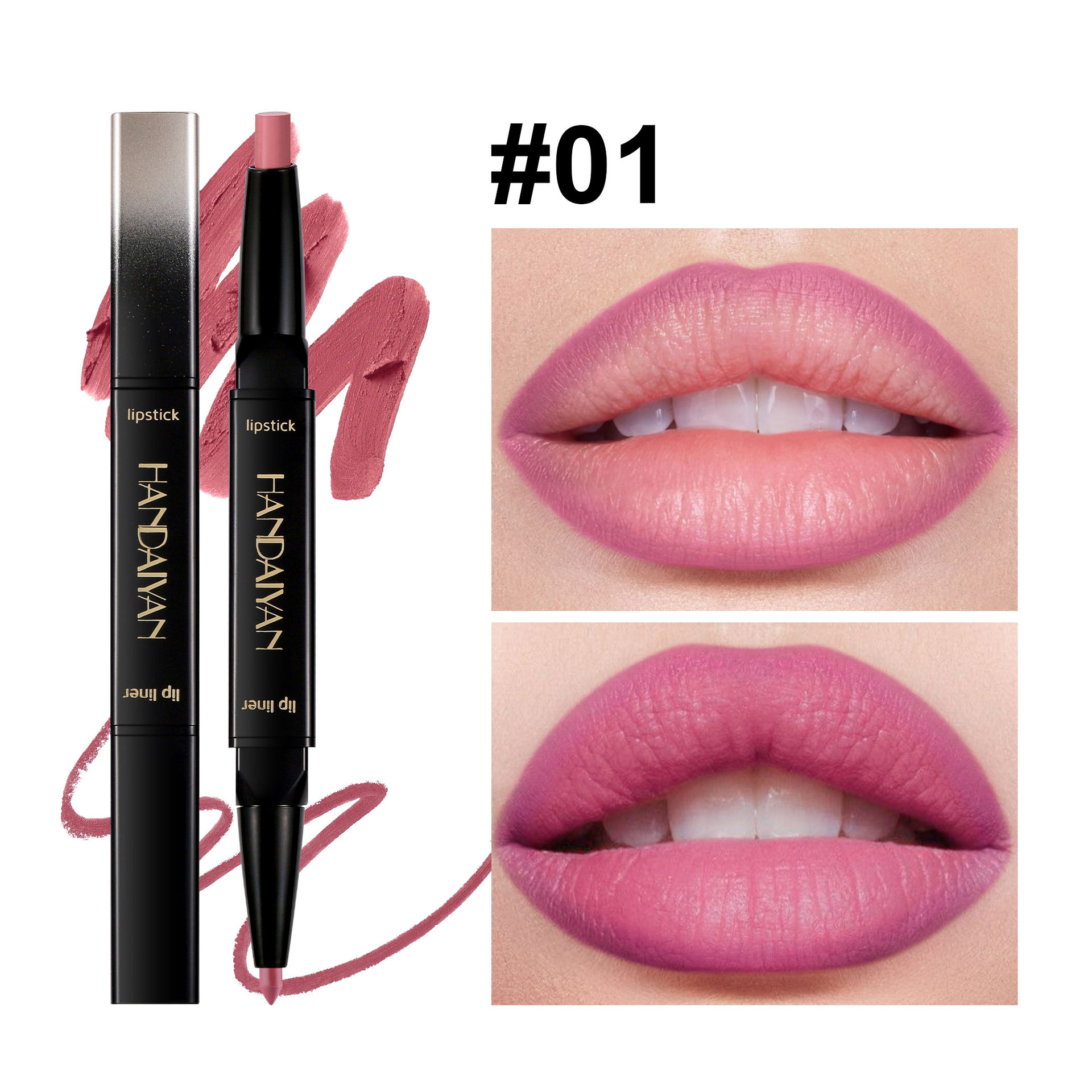 HANDAIYAN lápiz labial lápiz labial mate lápiz labial impermeable fácil de colorear lápiz labial spot transfronterizo