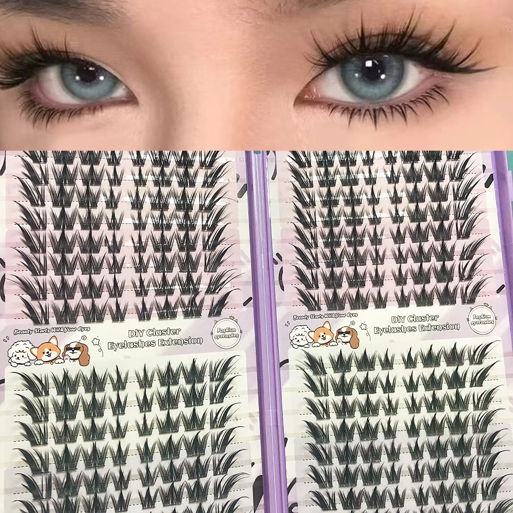 Serie de pestañas postizas transfronterizas Libro de pestañas de comercio exterior Pestañas postizas en inglés completas Pestañas postizas de gran capacidad, pelo segmentado de un solo racimo