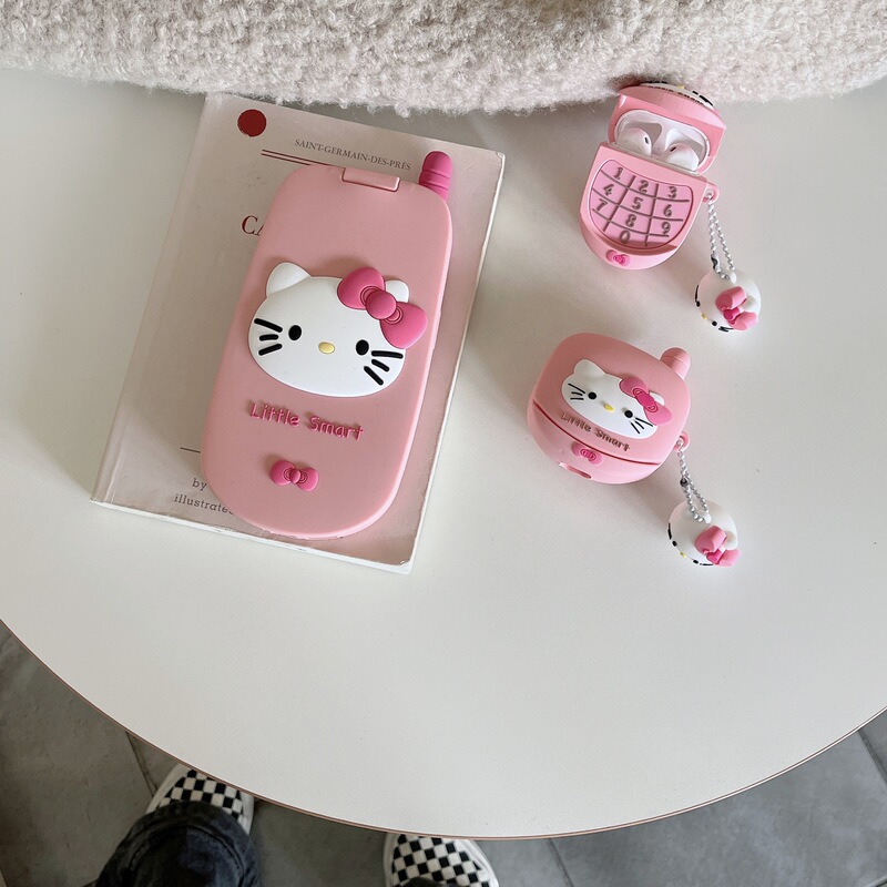 Cartoon KT Cat Phone airpods Pro Apple Bluetooth Earphone Case Cute 2/3/4 Generation Protective Case for Women Cartoon KT Cat Phone airpods Pro Apple Bluetooth Earphone Case Cute 2/3/4 Generation Protective Case for Women