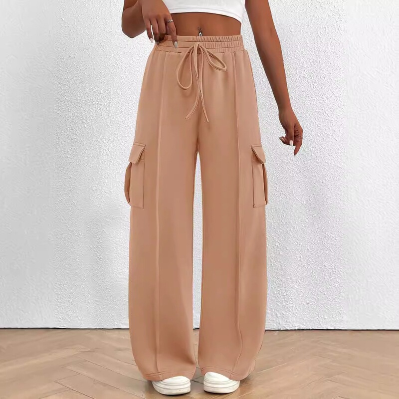 2026 Women's Running Sports Pants Autumn and Winter Loose Wide-Leg Casual Pants Casual Workout Jogging Pants with Pockets 2026 Women's Running Sports Pants Autumn and Winter Loose Wide-Leg Casual Pants Casual Workout Jogging Pants with Pockets