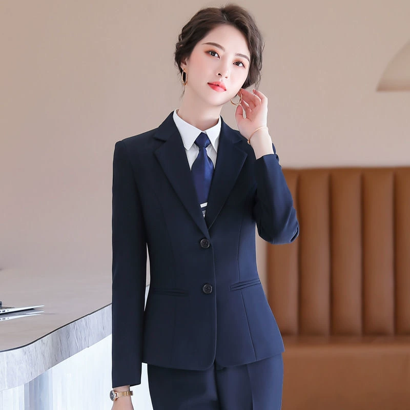 Весенний и осенний черный костюм маленький пиджак женский профессиональный костюм