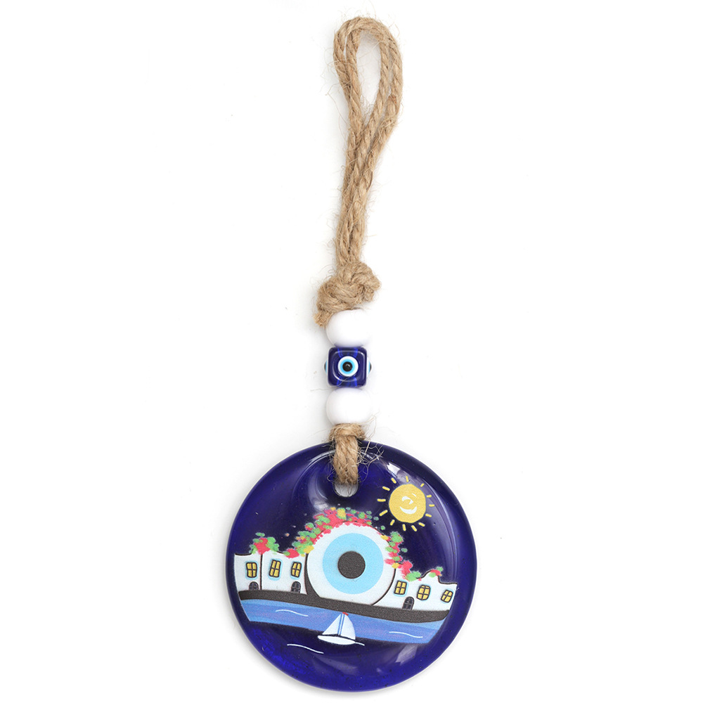 138g Weight Bag Pendant, Keychain Classification 1 Piece Quantity Holiday, Daily Occasion Glass Material Devil's Eye Pattern Unisex Gender Retro, Classic Style Style Retro Classic Style Devil's Eye Glass Unisex Bag Pendant Keychain 25