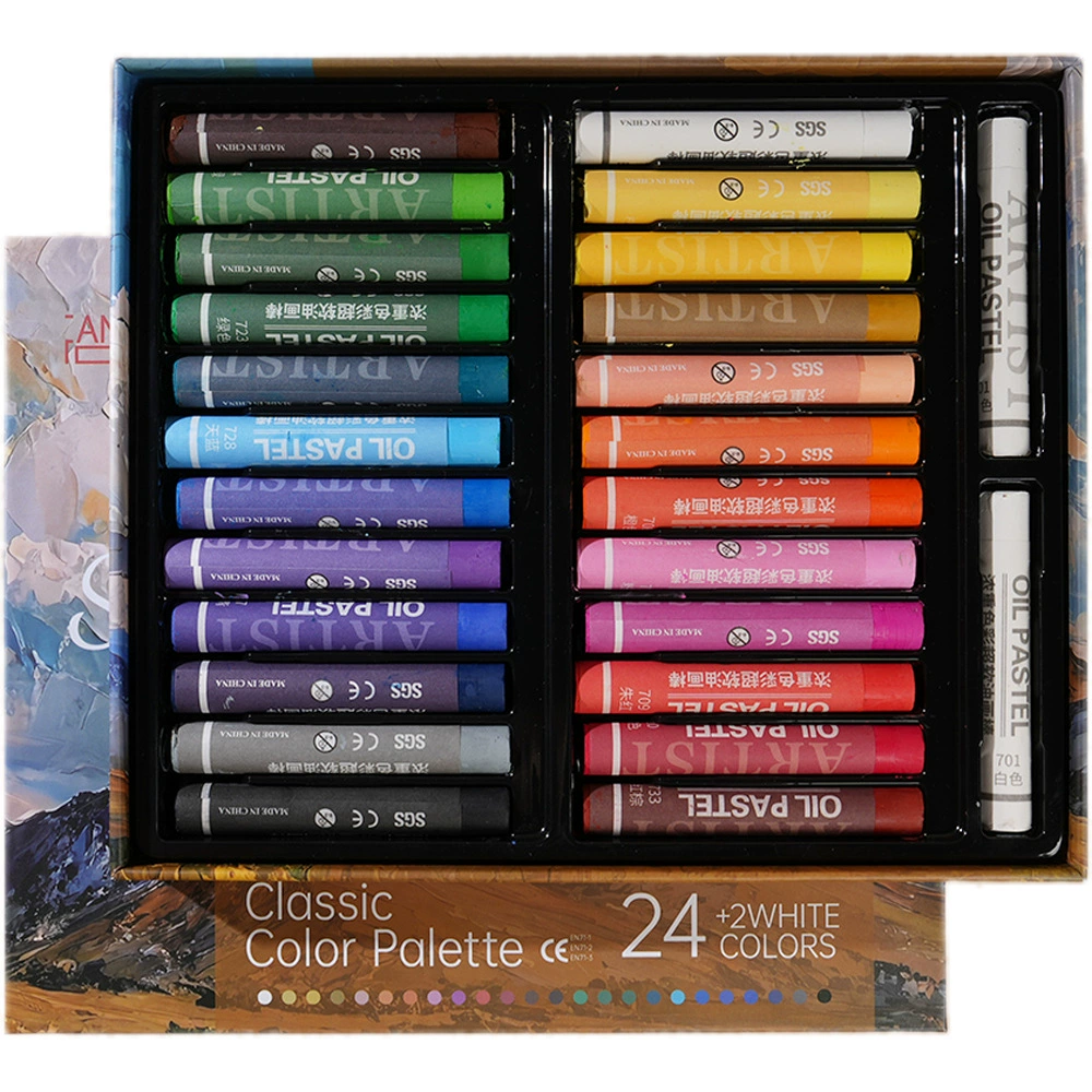 Fandy Crayons, set, oil pastel, 24 colors, wide color palette, handmade