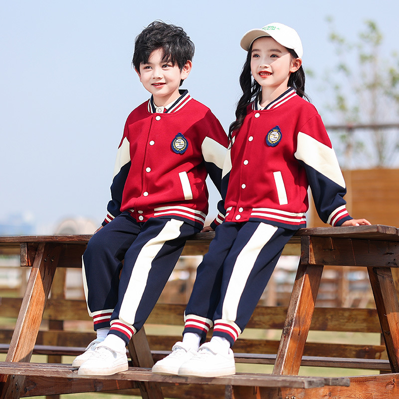 小學生校服春秋裝兒童班服夏裝純棉三件套幼兒園園服夏季運動套裝
