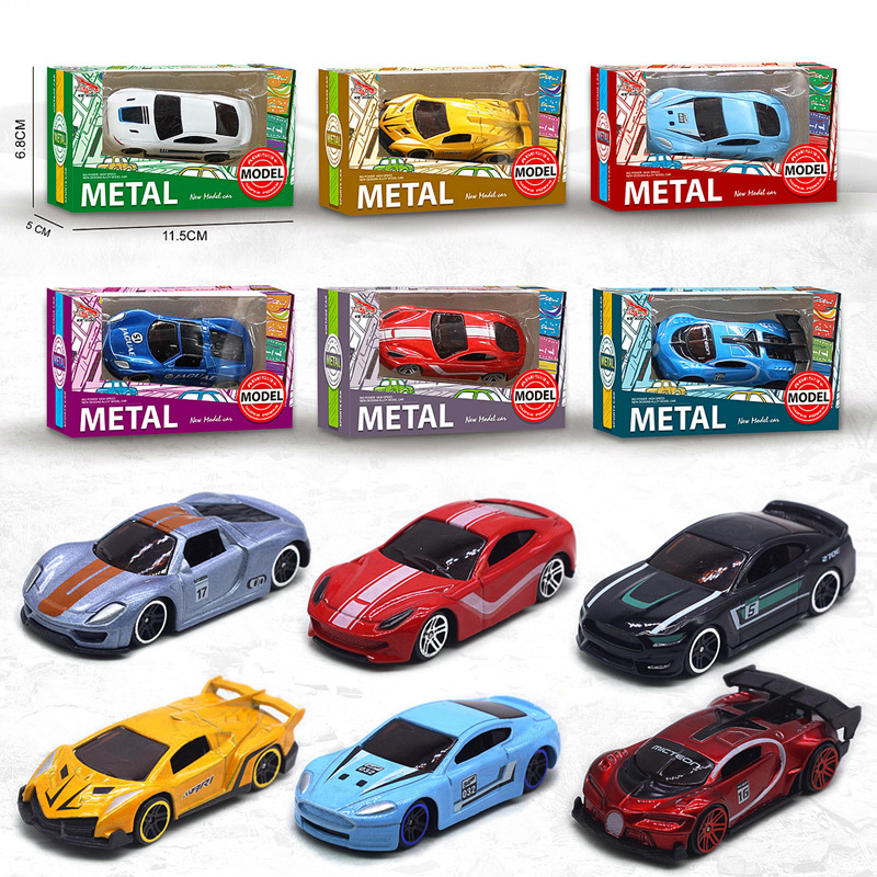 1:64 6 nueva aleación de ingeniería vehículo color sola ventana caja huevo máquina torsión juguete modelo decoración la torta