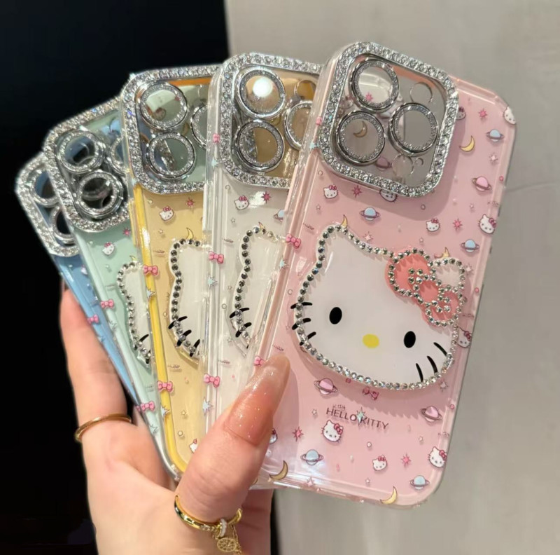 iPhone16promax Apple 15 携帯電話ケース 14 新型 13 に適した高見えする新しい立体猫ダイヤモンド|undefined
