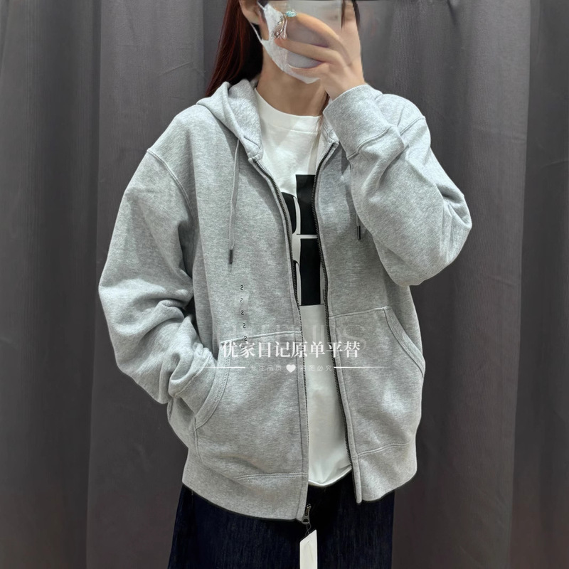 URAZ export men's women's hooded zipper sports cardigan long sleeve lovers sweater coat 469928