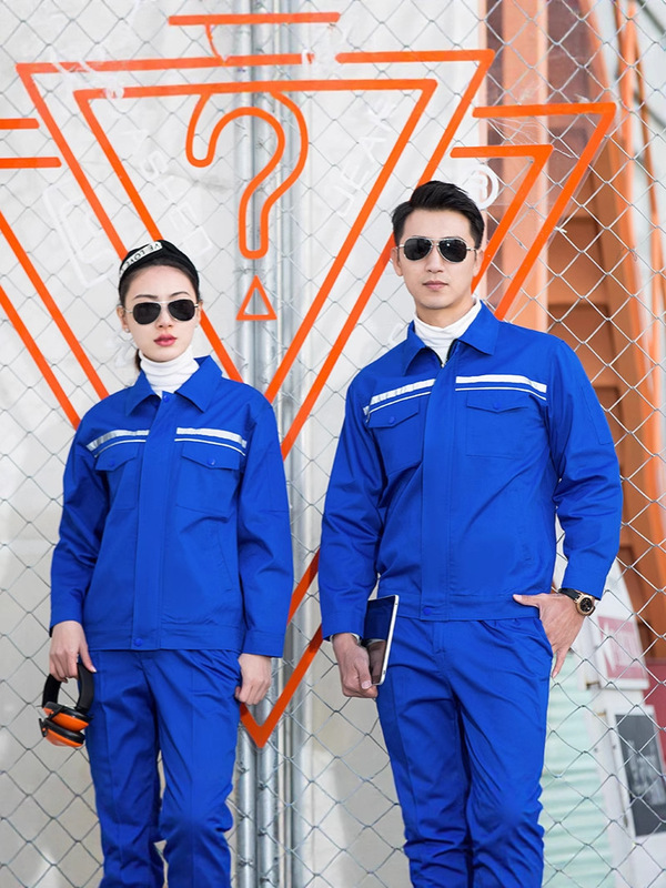春秋款防静电工作服反光条劳保套装工作服耐磨耐脏建筑工地工厂|undefined