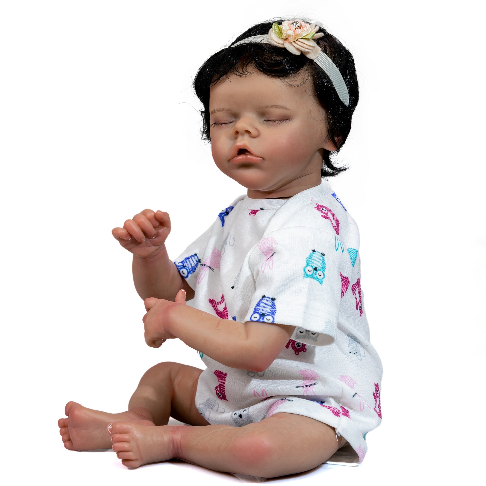 En stock y entrega rápida TWINB simulación bebé renacido muñeca transfronteriza e-commerce entrega de una pieza muñeca de color de piel negra