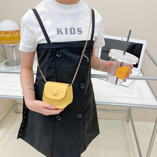 Cross-border Western Style Mini Bag Spring and Summer New Korean Style Fashionable Solid Color Crossbody Bag Children's Chain Lock Bag Saddle Bag