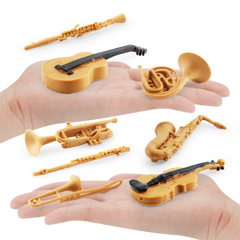 Transfronteriza simulación instrumento musical traje cuerno trombón Clarinete flauta saxofón violín guitarra modelo adornos estáticos