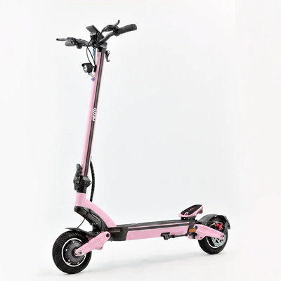 dual-drive, high-power, off-road, foldable, and equipped – Qatlanan elektrik skuterlər - f4-1000w13ah-pink