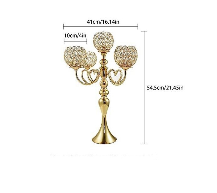 Nuevo candelabro de cinco cabezas estilo europeo lujo ligero creativo electrodeposición brillante decoración romántica para el hogar accesorios de boda