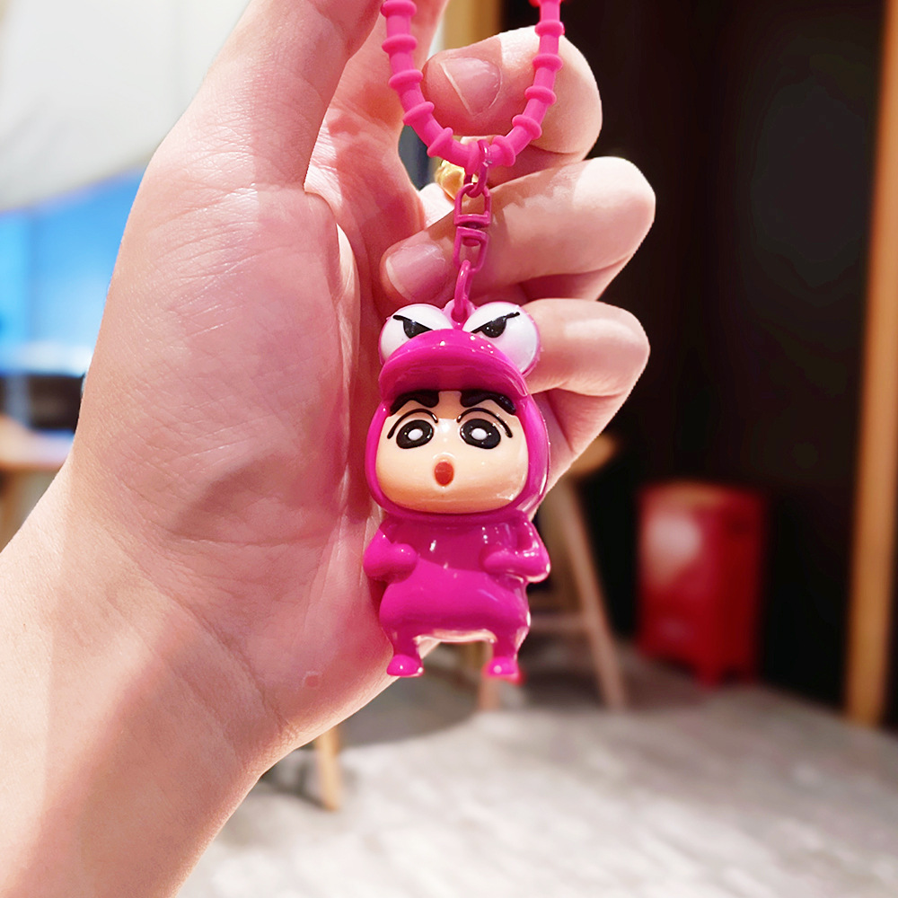 漫画のかわいいクレヨンの小さい新しい子供のキーホルダーの柔らかいゴムの人形のカバンの自動車のペンダントのカップルの小さい贈り物の卸売り